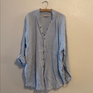 Free People Sky Blue Gauze Tunic